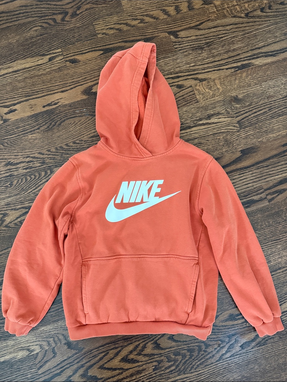 Nike Kids Orange Hoodie with White Swoosh